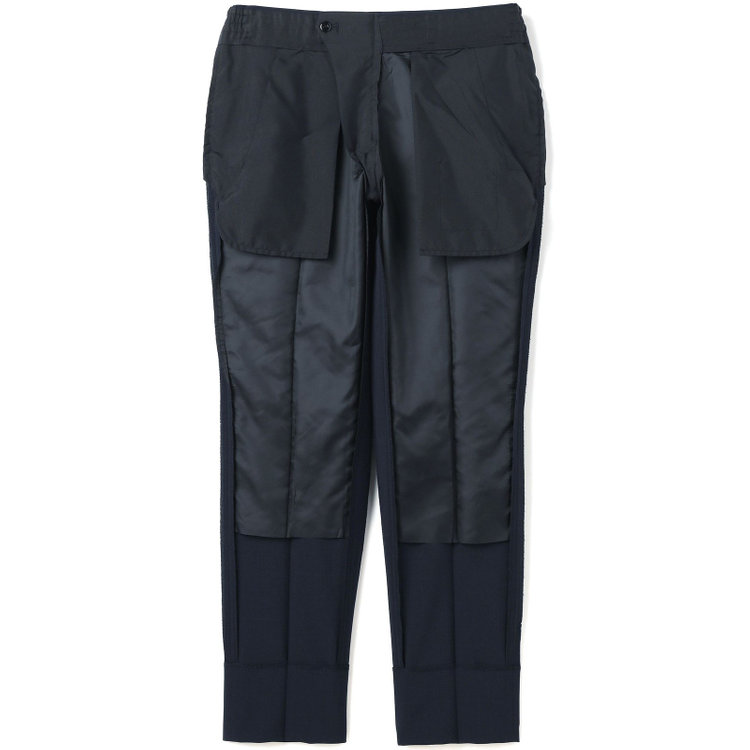 ブラックライン 【SLIM TAPERED_2】【春夏】2釦シングルスリーピーススーツ 0タック/ネイビー×チェック/ウエストシャーリング/4S SUSTAINABILITY&ECOLOGY FABRIC/※パンツ裾上げ済仕様 紺濃色