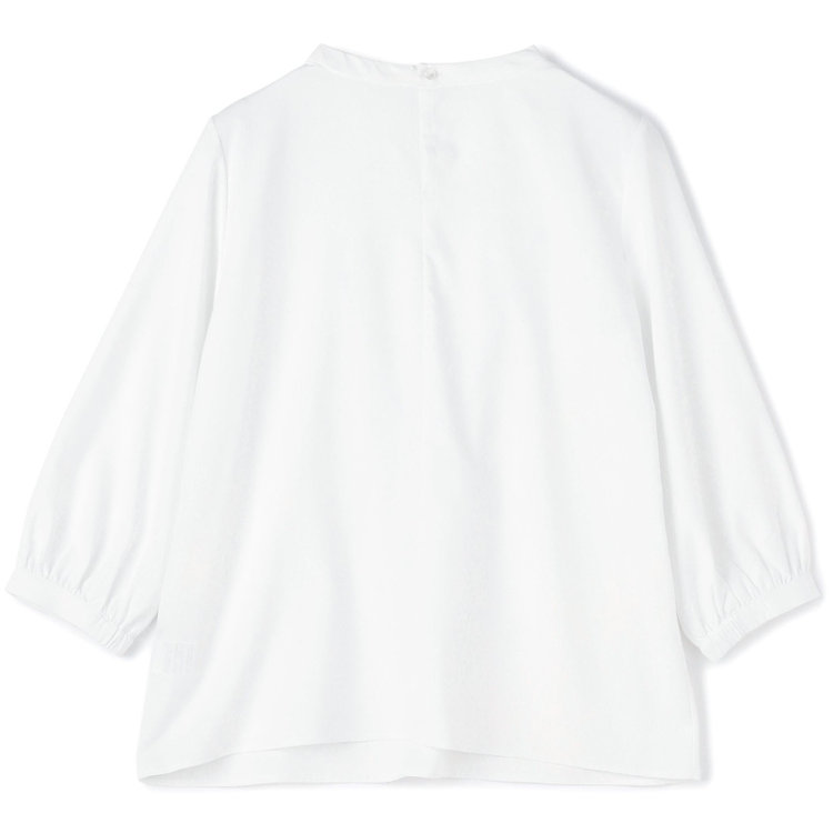 シルバーライン 【SILVER LINE/7分袖】タイ付き2WAYプルオーバー/ホワイト/「ウォッシャブル可能」「2WAYストレッチ」「防シワ」「UV加工」「接触冷感」「透け軽減」 白