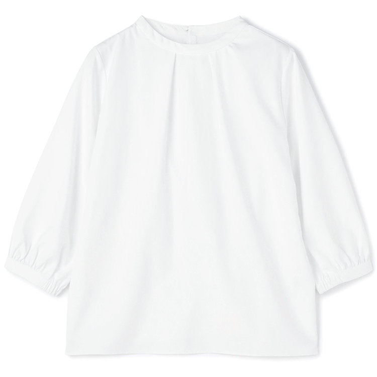 シルバーライン 【SILVER LINE/7分袖】タイ付き2WAYプルオーバー/ホワイト/「ウォッシャブル可能」「2WAYストレッチ」「防シワ」「UV加工」「接触冷感」「透け軽減」 白