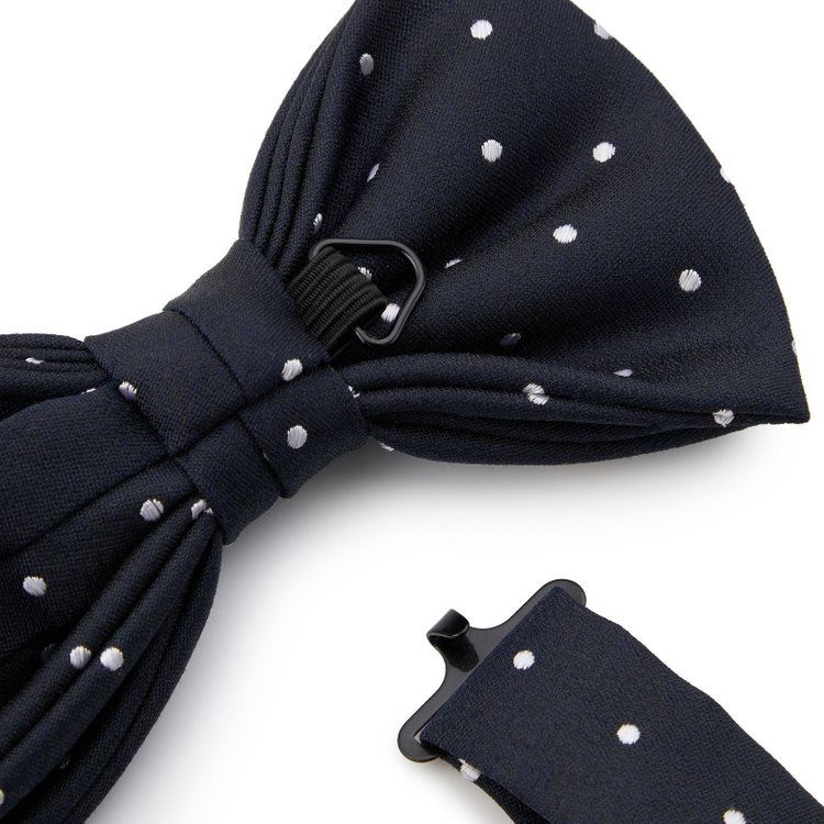 シルバーライン  蝶ネクタイ/ネイビー×ホワイトドット 紺中間