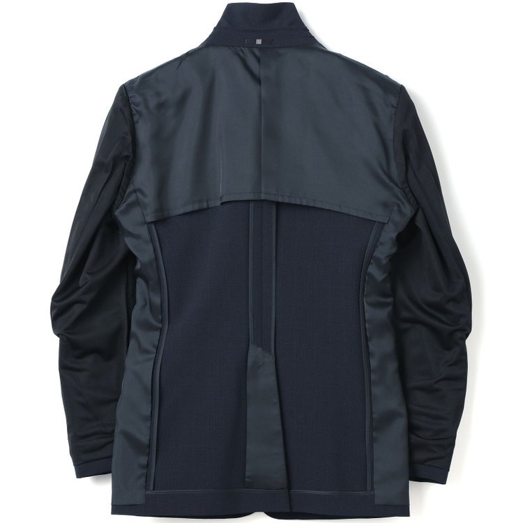 ブラックライン 【SLIM TAPERED_2】【春夏】2釦シングルスリーピーススーツ 0タック/ネイビー×チェック/ウエストシャーリング/4S SUSTAINABILITY&ECOLOGY FABRIC/※パンツ裾上げ済仕様 紺濃色