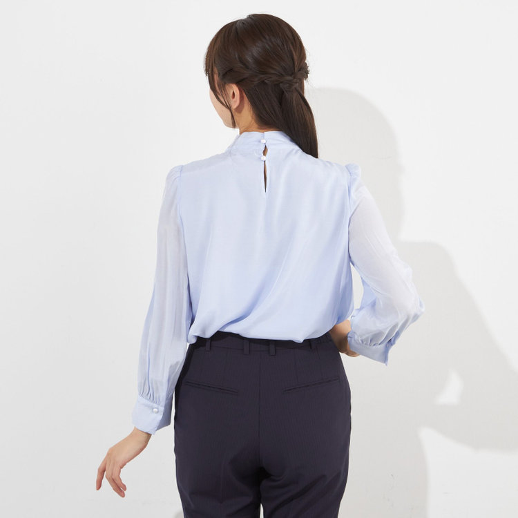 サマンサ 【SUIT SELECT×Samantha Thavasa】【長袖】リボンブラウス/ブルー 青淡色