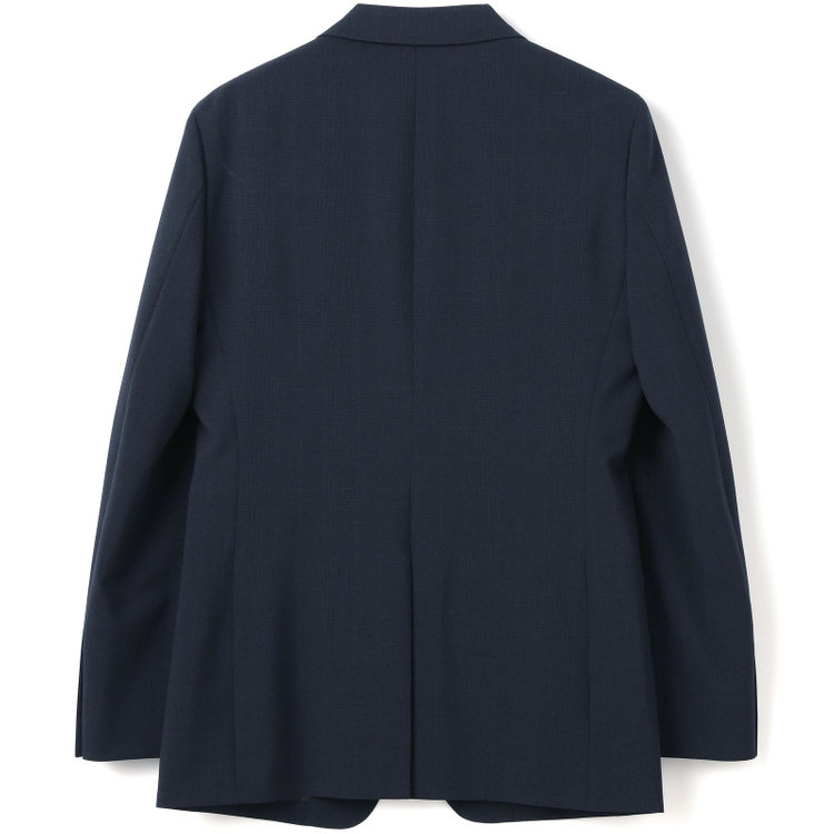 ブラックライン 【SLIM TAPERED_2】【春夏】2釦シングルスリーピーススーツ 0タック/ネイビー×チェック/ウエストシャーリング/4S SUSTAINABILITY&ECOLOGY FABRIC/※パンツ裾上げ済仕様 紺濃色