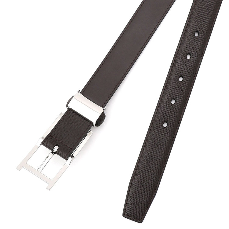 ブラックライン ピンバックルベルト 3.0幅/ダークブラウン(ウエスト97cmまで対応) 茶濃色