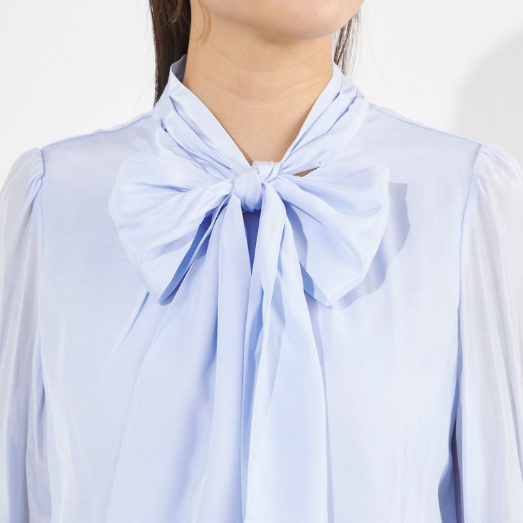 サマンサ 【SUIT SELECT×Samantha Thavasa】【長袖】リボンブラウス/ブルー 青淡色