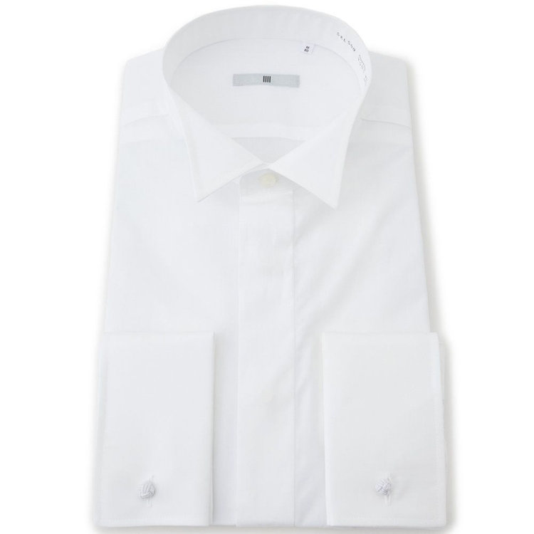 SILVER LINE】ウイングカラーワイシャツ/ホワイト×ブロード/ダブル