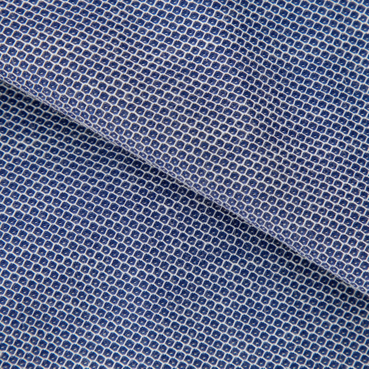 ブラックライン 【発送在庫あり】【BLACK LINE/半袖】ホリゾンタルワイドワイシャツ/ネイビー×ドビー/「4S HONEYCOMB MESH」スーパーノンアイロン・ストレッチ 紺中間