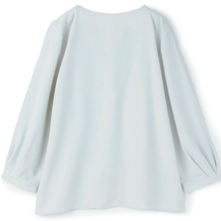 シルバーライン 【SILVER LINE/7分袖】パール釦付きキーネックプルオーバー/ミント/「ウォッシャブル可能」「2WAYストレッチ」「防シワ」「UV加工」「接触冷感」「透け軽減」 緑淡色