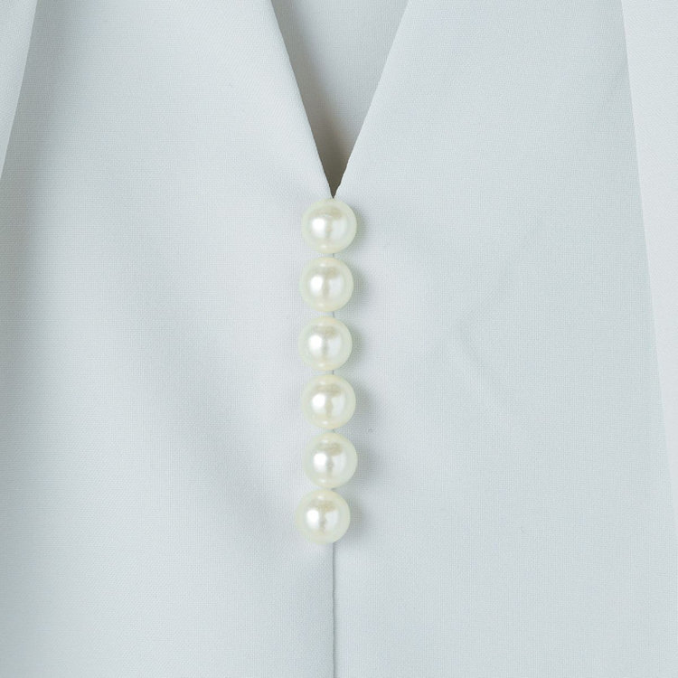 シルバーライン 【SILVER LINE/7分袖】パール釦付きキーネックプルオーバー/ミント/「ウォッシャブル可能」「2WAYストレッチ」「防シワ」「UV加工」「接触冷感」「透け軽減」 緑淡色