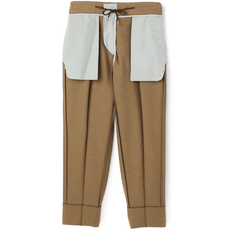 シルバーライン 【RBC】【秋冬】ドローコード2タックパンツ/ブラウン/ウエストシャーリング仕様/4S SUSTAINABILITY&ECOLOGY FABRIC/※裾上げ済仕様 茶中間