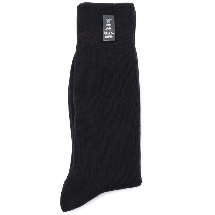 スーツセレクト 【発送在庫あり】ソックス/ブラック×リブ/（25cm～27cm） 黒