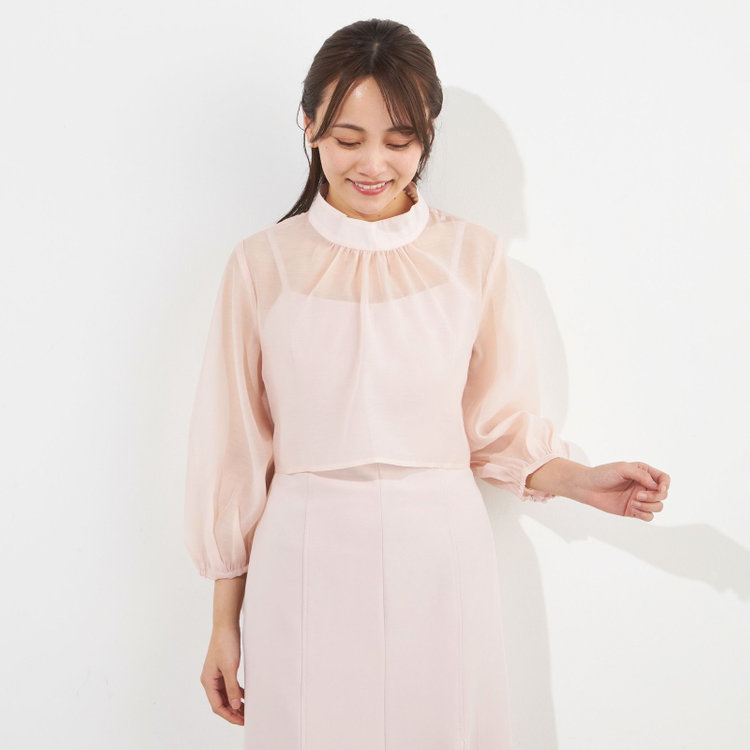 【SUIT SELECT×Samantha Thavasa】【長袖】ボウタイブラウス/ピンク