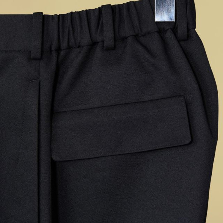 ブラックライン 「TailoredCasual」【春夏】バレルパンツ/ブラック/※裾上げ済仕様　 黒