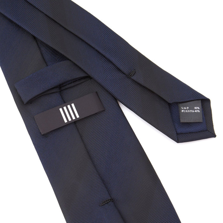 ブラックライン 【BLACK LINE】シルクブレンドストライプネクタイ 7.5cm幅/ネイビー その他