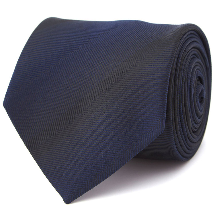 ブラックライン 【BLACK LINE】シルクブレンドストライプネクタイ 7.5cm幅/ネイビー その他