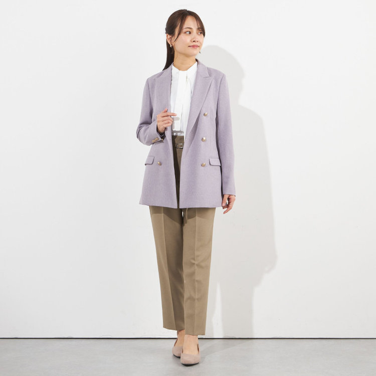 シルバーライン 【SILVER LINE】【春夏】6釦2掛けダブルブレザー/4S SUSTAINABILITY&ECOLOGY FABRIC/パープル×メタル釦 紫淡色