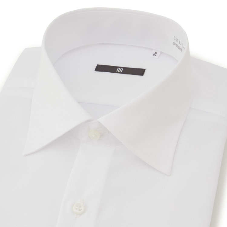 ブラックライン 【BL】【形態安定】ワイドカラードレスワイシャツ/ホワイト×ソリッド 白