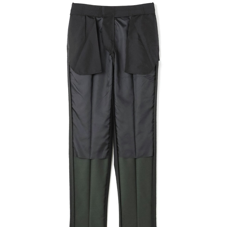 シルバーライン 【発送在庫あり】【CLASSICO TAPERED】【春夏】3釦段返りシングルスーツ 2タック/カーキ×シャドーストライプ/パッチポケット/ウエストムーブ仕様/MARZOTTO/※パンツ裾直し必要 緑中間