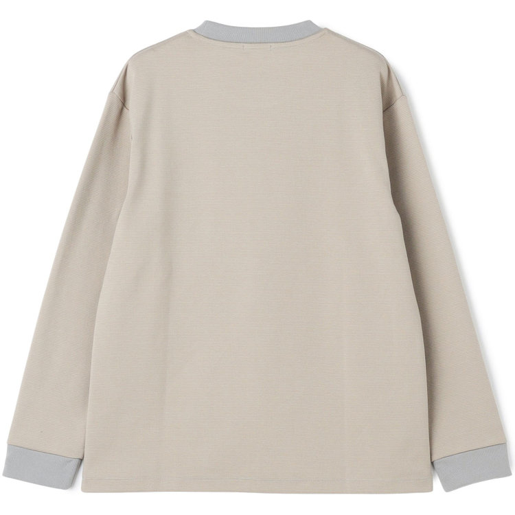 スーツセレクト  【RBC/長袖】ボーダーシャツ/グレー グレー中間