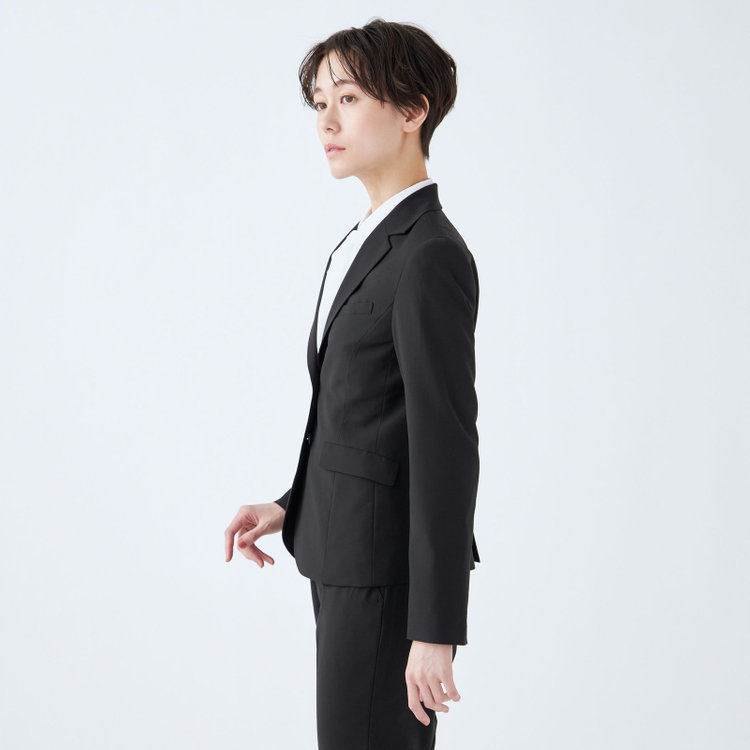 ブラックライン 【SUIT SELECT×Samantha Thavasa】【年間】2釦ジャケット/究極のブラック/4S/マシンウォシャブル 黒