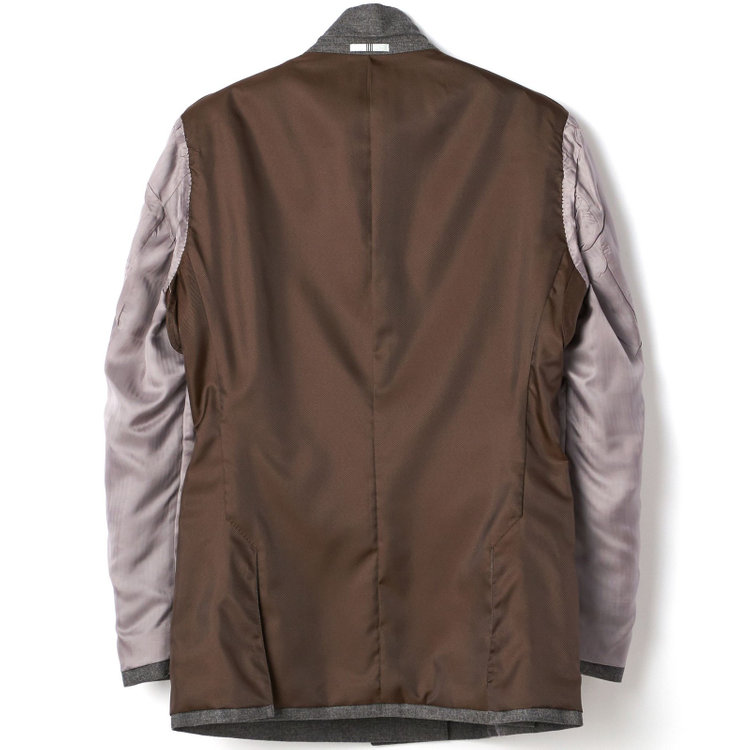 シルバーライン 【CLASSICO WIDE】【秋冬】 6釦ダブルジャケット 2タックパンツ /グレー×ソリッド /MARZOTTO社生地 /サイド尾錠付 /※裾上げ必要 グレー中間