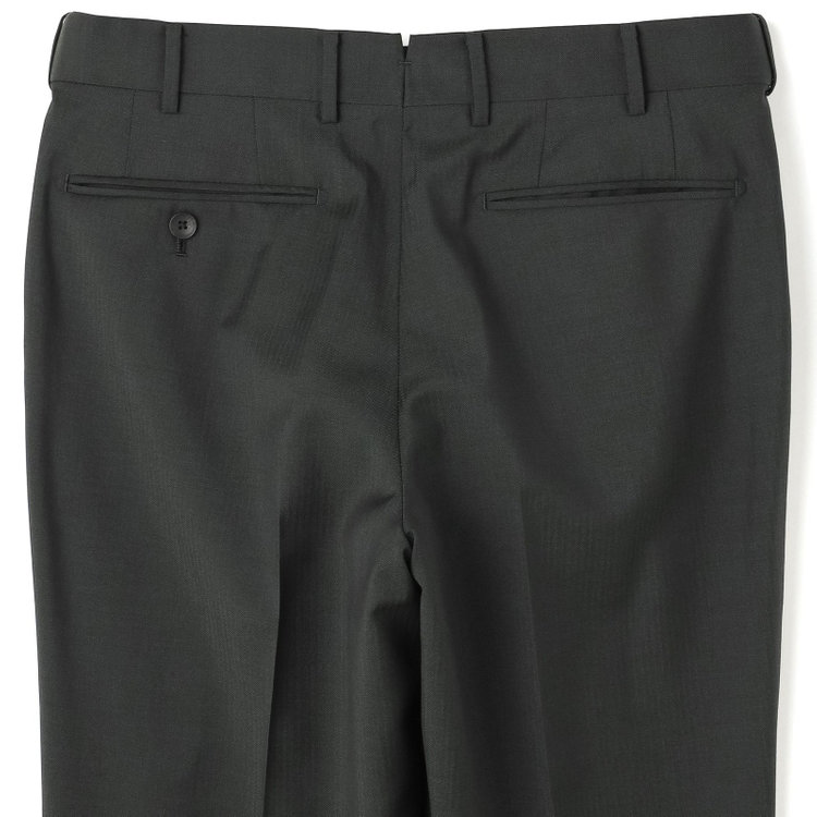 シルバーライン 【発送在庫あり】【CLASSICO TAPERED】【春夏】3釦段返りシングルスーツ 2タック/カーキ×シャドーストライプ/パッチポケット/ウエストムーブ仕様/MARZOTTO/※パンツ裾直し必要 緑中間