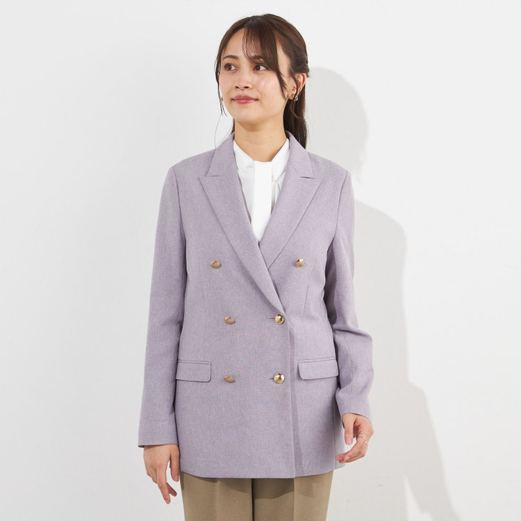 シルバーライン 【SILVER LINE】【春夏】6釦2掛けダブルブレザー/4S SUSTAINABILITY&ECOLOGY FABRIC/パープル×メタル釦 紫淡色