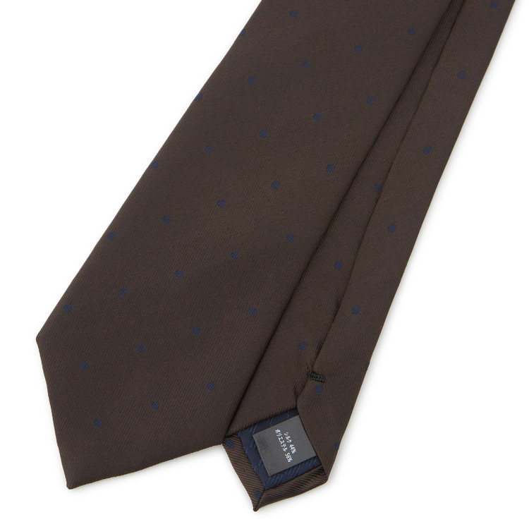 ブラックライン 【BLACK LINE】シルクブレンドドットネクタイ 7.5cm幅/ブラウン その他