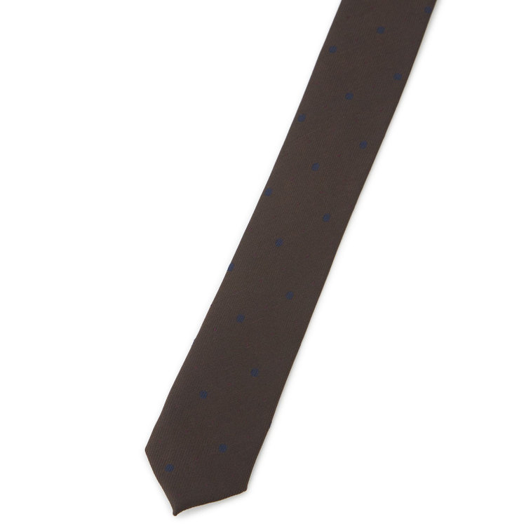 ブラックライン 【BLACK LINE】シルクブレンドドットネクタイ 7.5cm幅/ブラウン その他