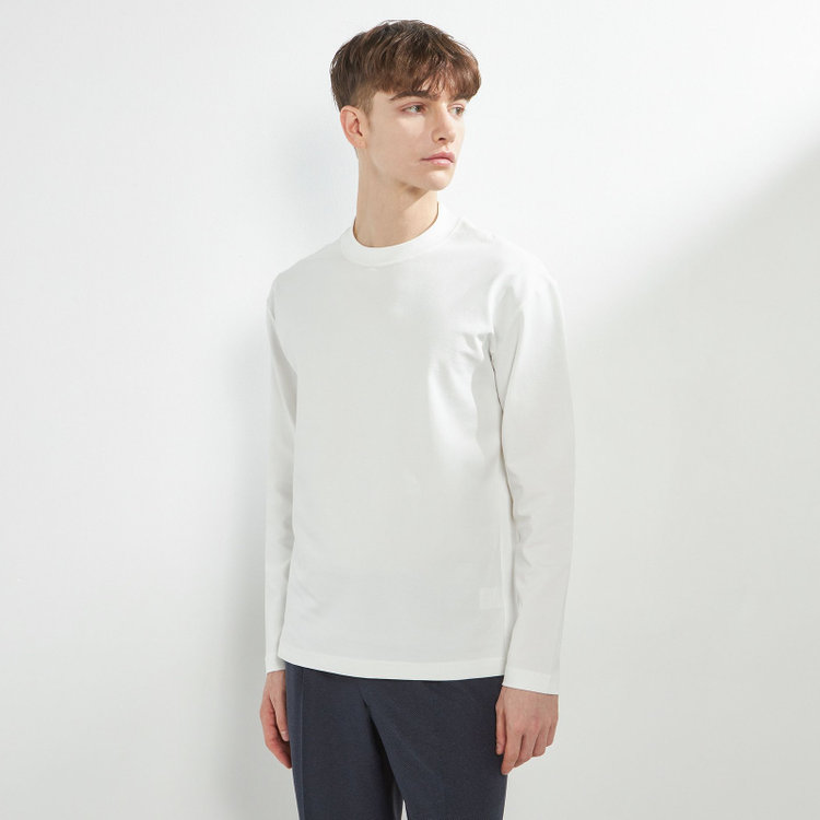 スーツセレクト 【RBC】クルーネックロングTシャツ/ホワイト/「吸汗速乾」「接触冷感」「UV加工」 白