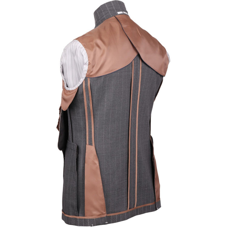 スーツセレクト 【CLASSICO TAPERED】【春夏】3釦段返りシングルスーツ 2タック/グレー×ストライプ/MARZOTTO グレー系(灰)