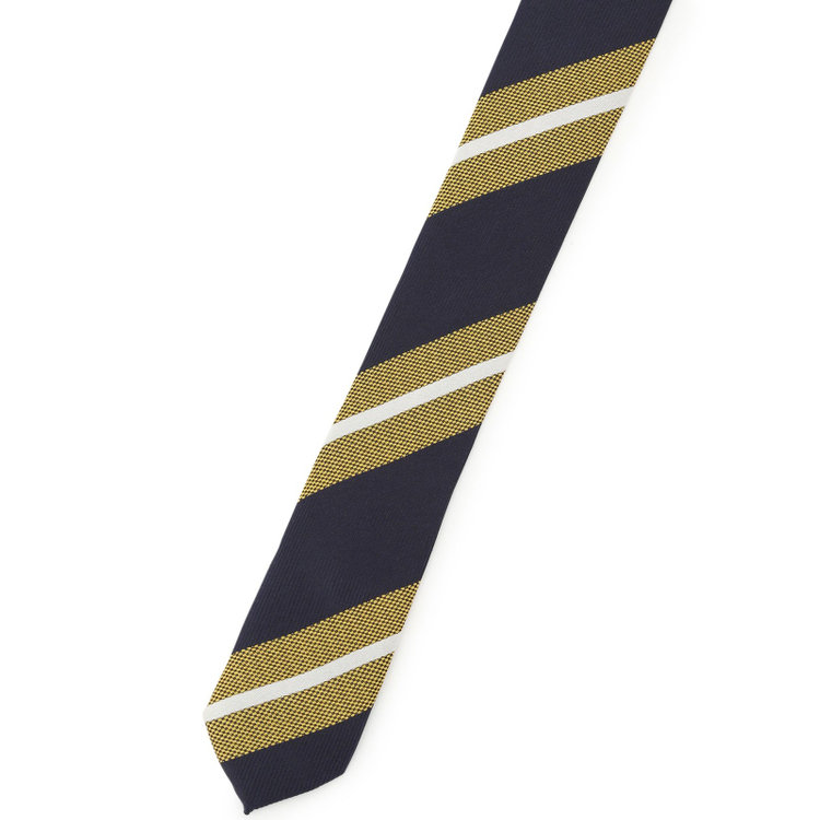 シルバーライン 【SILVER LINE】シルクブレンドストライプネクタイ 8.0cm幅/ネイビー×ゴールド×ホワイト その他