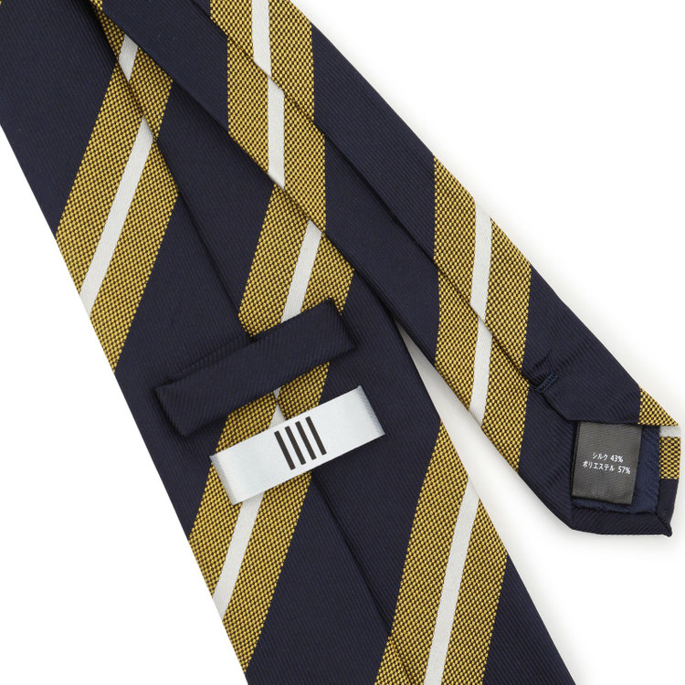 シルバーライン 【SILVER LINE】シルクブレンドストライプネクタイ 8.0cm幅/ネイビー×ゴールド×ホワイト その他