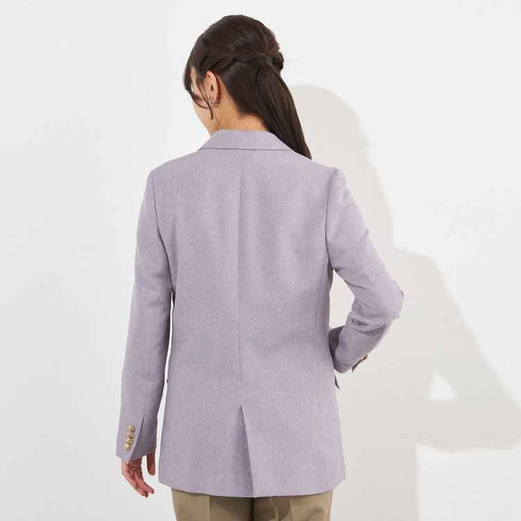 シルバーライン 【SILVER LINE】【春夏】6釦2掛けダブルブレザー/4S SUSTAINABILITY&ECOLOGY FABRIC/パープル×メタル釦 紫淡色