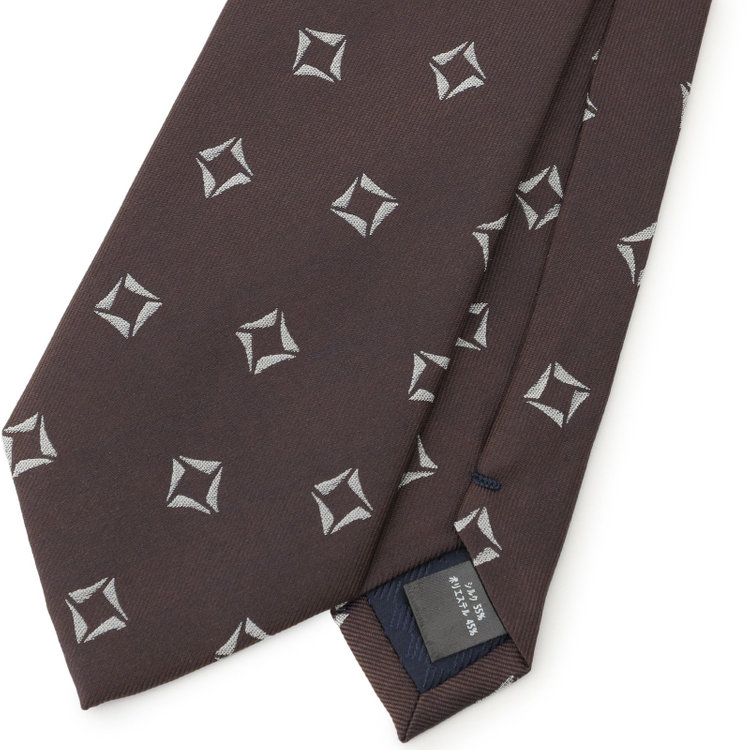 シルバーライン 【発送在庫あり】【SILVER LINE】シルクブレンド小紋ネクタイ 8.0cm幅/ブラウン その他