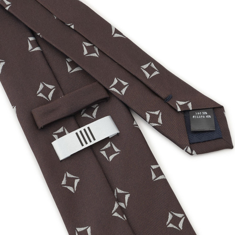 シルバーライン 【発送在庫あり】【SILVER LINE】シルクブレンド小紋ネクタイ 8.0cm幅/ブラウン その他