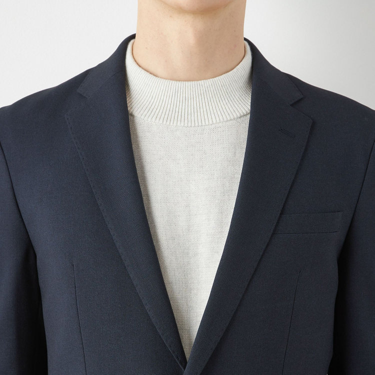 ブラックライン 【SLIM TAPERED_2】【年間】スペアパンツ付き/2釦シングルスーツ 0タック/ネイビー/ウエストシャーリング/4S SUSTAINABILITY/※パンツ裾上げ済仕様 紺濃色