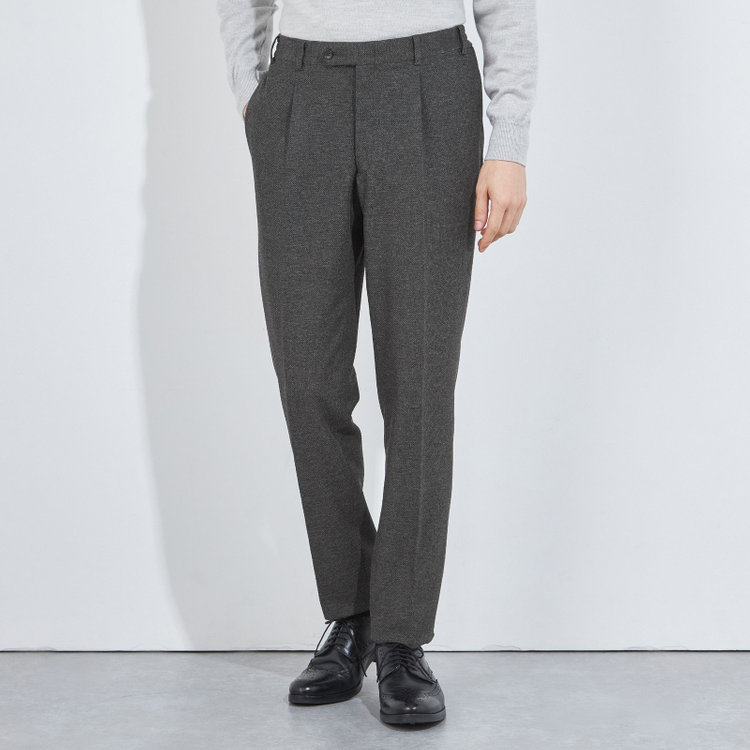 シルバーライン 【CLASSICO TAPERED】【秋冬】1タックテーパードパンツ/グレー/ウエストシャーリング/4S SUSTAINABILITY&ECOLOGY FABRIC/※裾上げ必要 グレー濃色