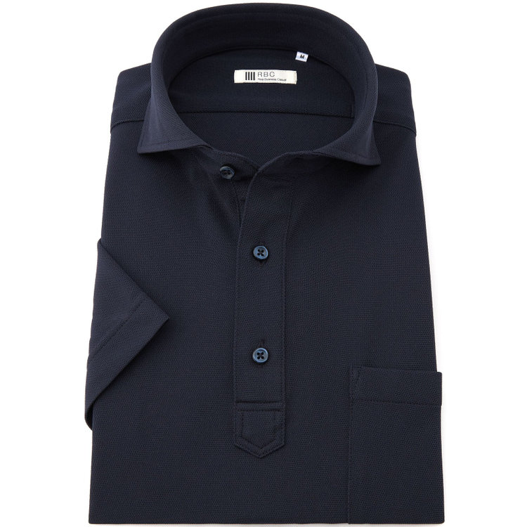 シルバーライン 【発送在庫あり】【WEB限定】【RBC/半袖】カッタウェイビズポロシャツ プルオーバータイプ/ネイビー/4S 青濃色