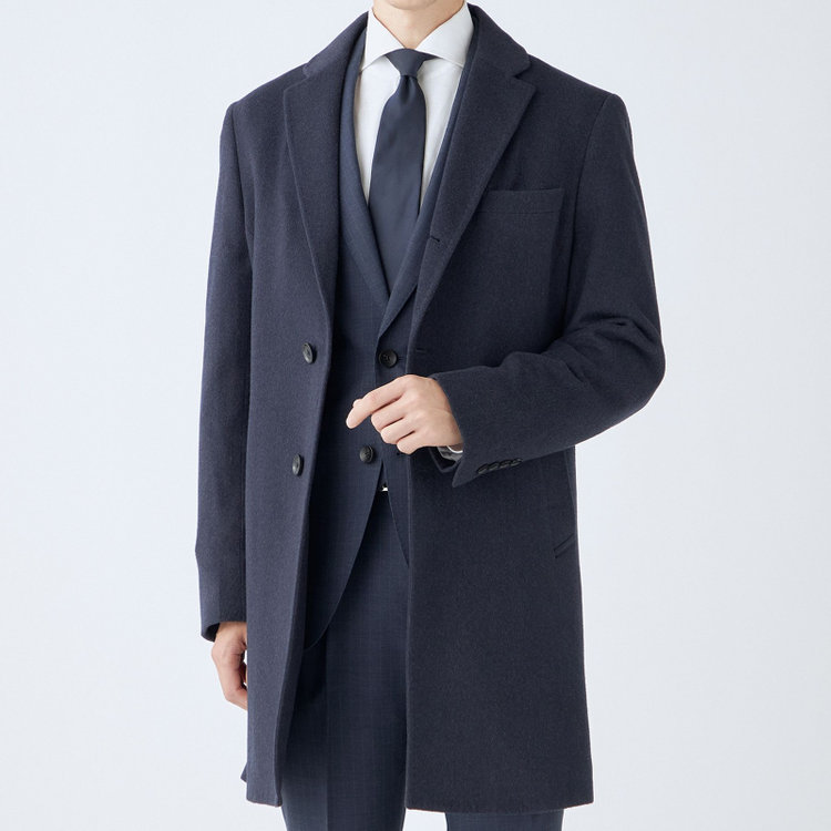 ブラックライン 【BL】【AB体】ウールチェスターコート/ネイビー/NEW ZEALAND WOOL LIMITED EDITION 紺中間