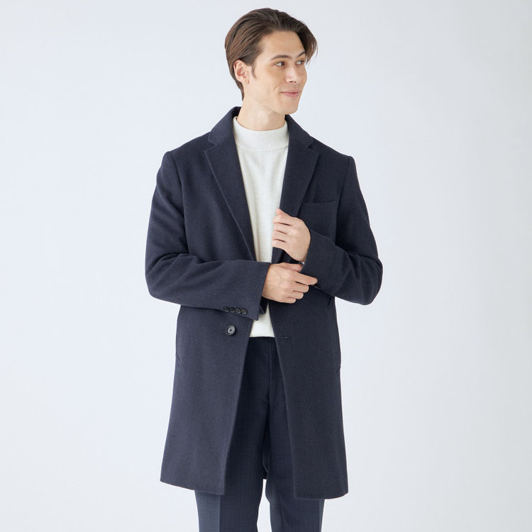 ブラックライン 【BL】【AB体】ウールチェスターコート/ネイビー/NEW ZEALAND WOOL LIMITED EDITION 紺中間