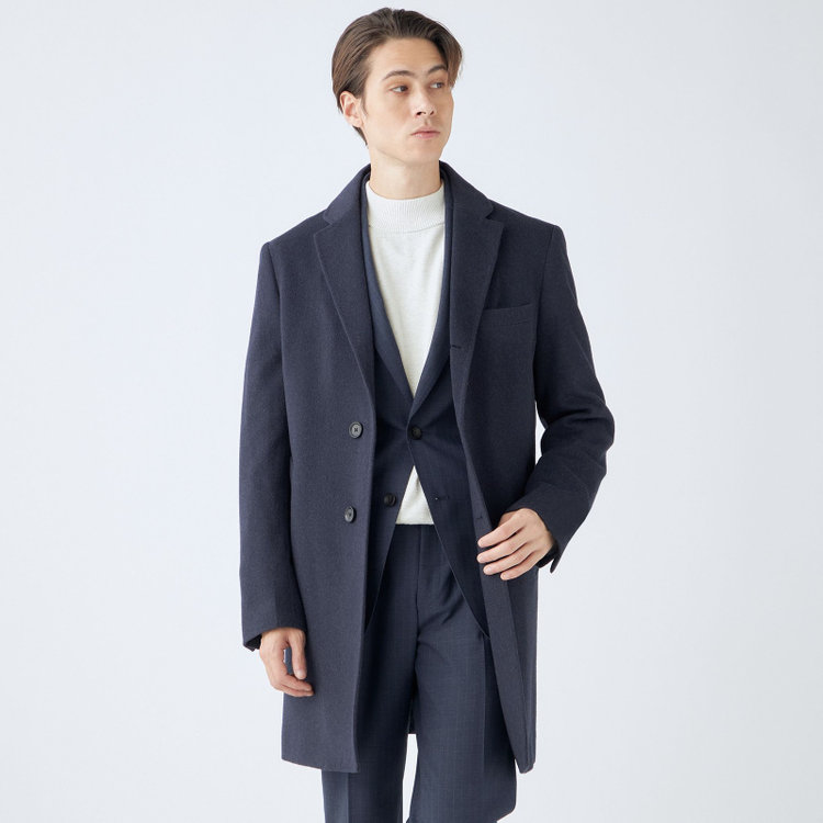 ブラックライン 【BL】【AB体】ウールチェスターコート/ネイビー/NEW ZEALAND WOOL LIMITED EDITION 紺中間
