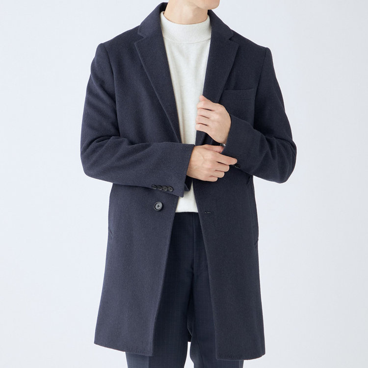 ブラックライン 【BL】【AB体】ウールチェスターコート/ネイビー/NEW ZEALAND WOOL LIMITED EDITION 紺中間