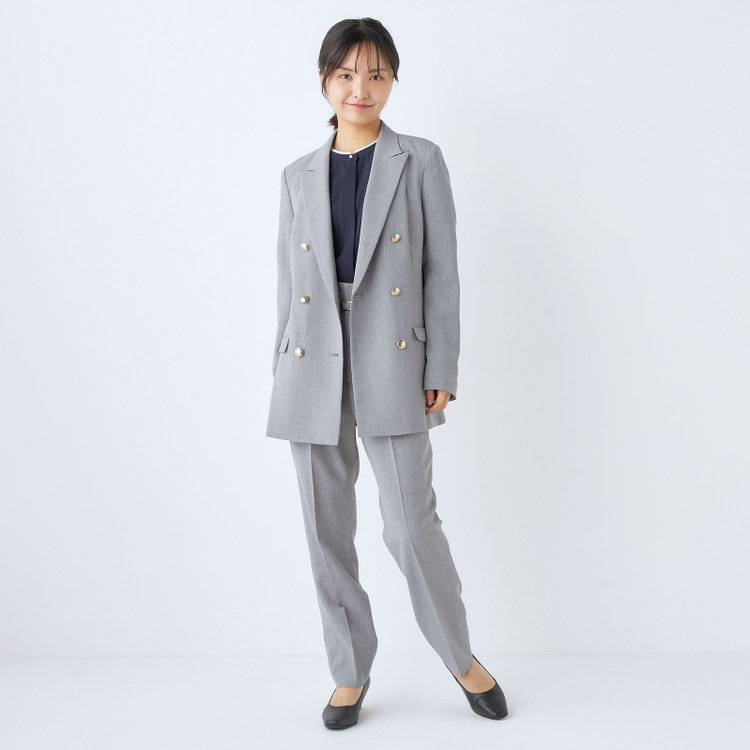 シルバーライン 【SL】【春夏】6釦2掛けダブルジャケット/グレー/ウォッシャブル/Naturemier グレー淡色