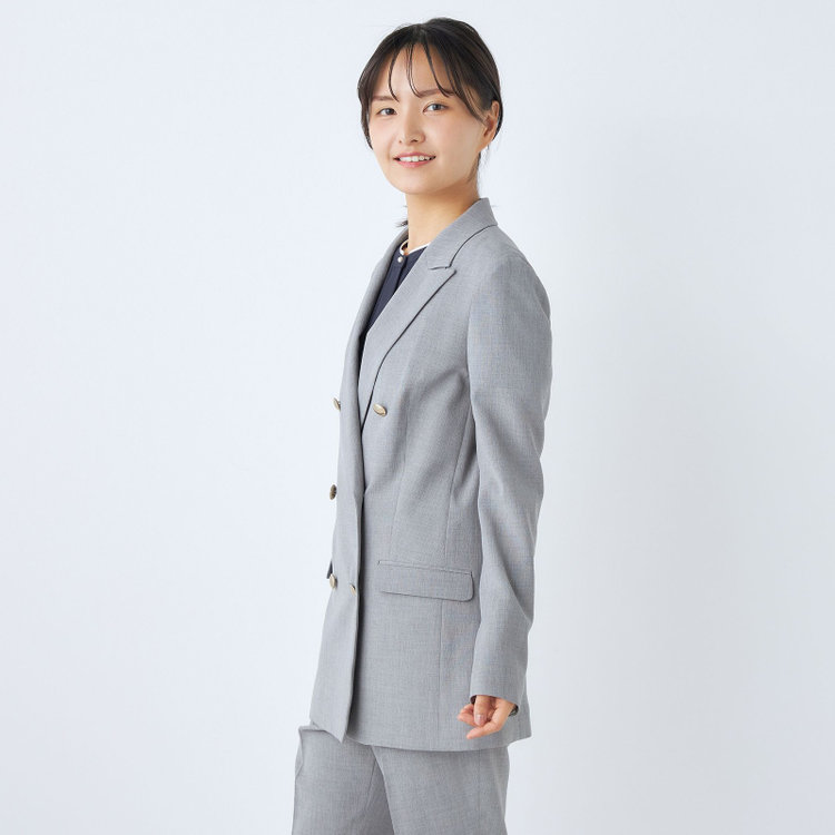 シルバーライン 【SL】【春夏】6釦2掛けダブルジャケット/グレー/ウォッシャブル/Naturemier グレー淡色