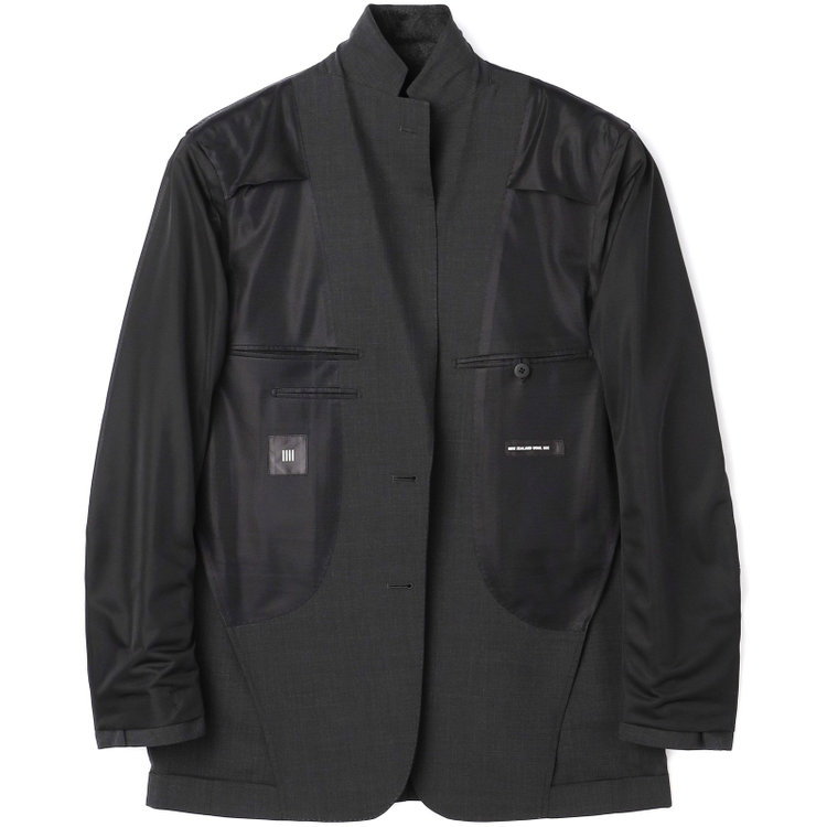 ソノタ 【BLACK LINE】【春夏】2釦シングルジャケット/グレー×サイロフィル/NEW ZEALAND WOOL MIX Super100’s グレー濃色