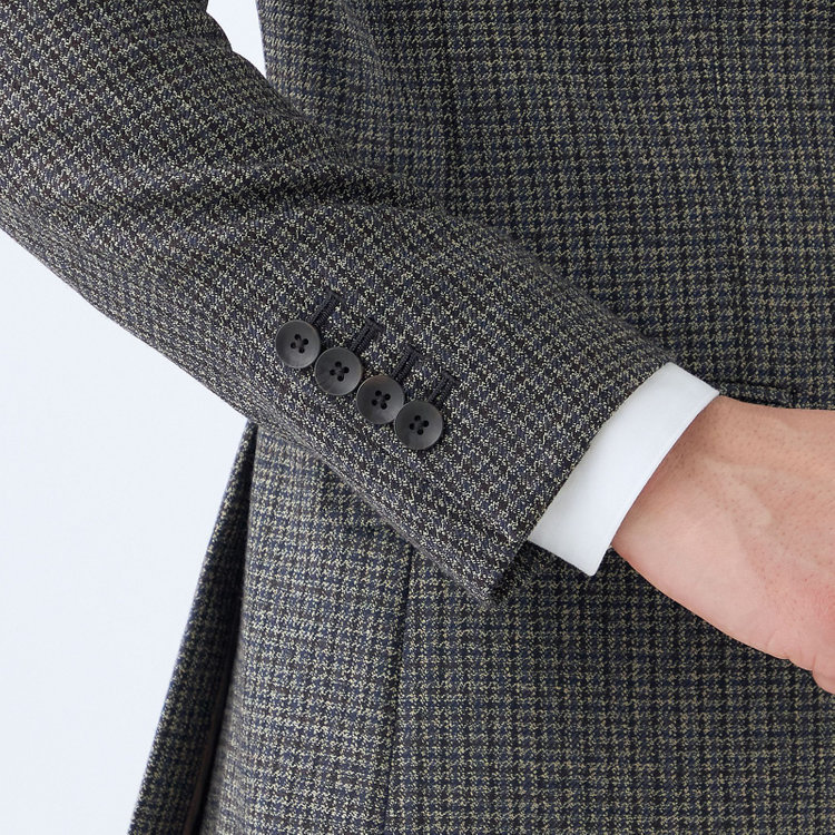 シルバーライン 【発送在庫あり】【CLASSICO TAPERED】【秋冬】3釦段返りシングルスーツ 2タック/グレー＆ネイビー×チェック/ウエストムーブ/MARZOTTO/※裾上げ必要 その他