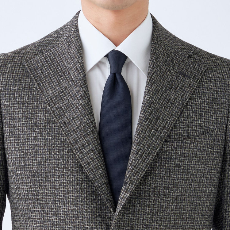 シルバーライン 【発送在庫あり】【CLASSICO TAPERED】【秋冬】3釦段返りシングルスーツ 2タック/グレー＆ネイビー×チェック/ウエストムーブ/MARZOTTO/※裾上げ必要 その他