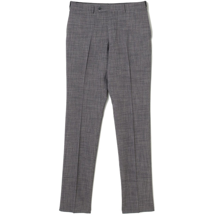 ブラックライン 【SLIM TAPERED】【春夏】0タックテーパードパンツ/グレー×スラブ/ウエストムーブ/4S SUSTAINABILITY&ECOLOGY FABRIC「ウォッシャブル」「ストレッチ」/※裾直し必要 グレー中間