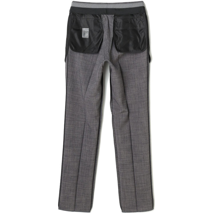 ブラックライン 【SLIM TAPERED】【春夏】0タックテーパードパンツ/グレー×スラブ/ウエストムーブ/4S SUSTAINABILITY&ECOLOGY FABRIC「ウォッシャブル」「ストレッチ」/※裾直し必要 グレー中間